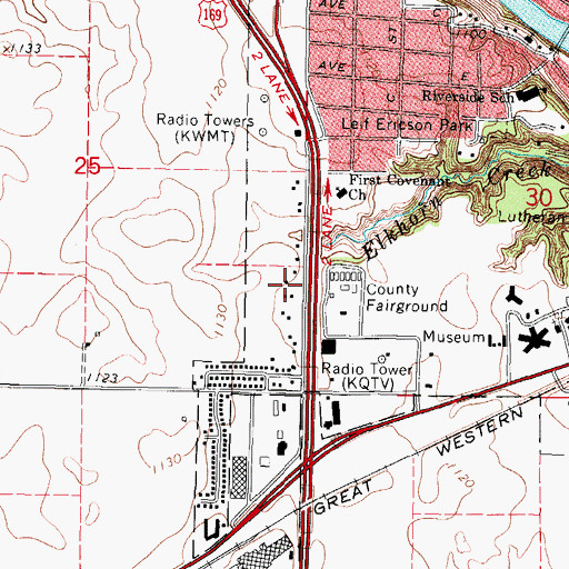 Topographic Map of Church of Christ West Side, IA