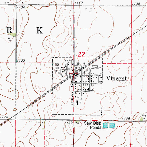 Topographic Map of Vincent, IA