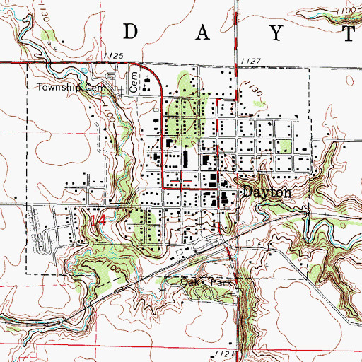 Topographic Map of Dayton City Library, IA