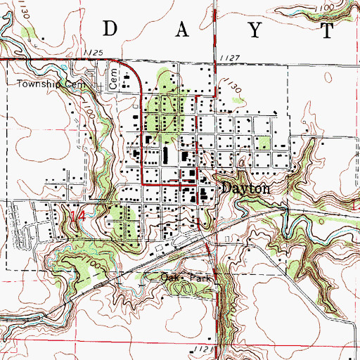 Topographic Map of Dayton Post Office, IA