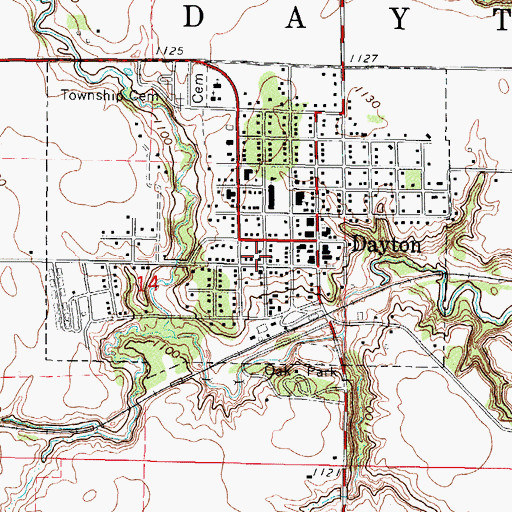 Topographic Map of Dayton Police Department, IA