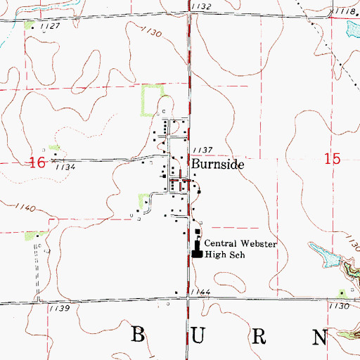 Topographic Map of Burnside (historical), IA