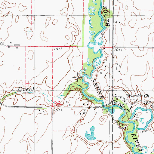 Topographic Map of Boe Cemetery, IA