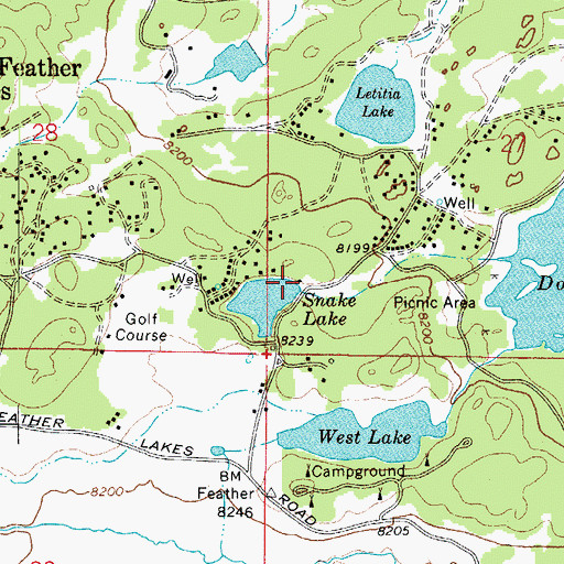 Topographic Map of Snake Lake Dam, CO