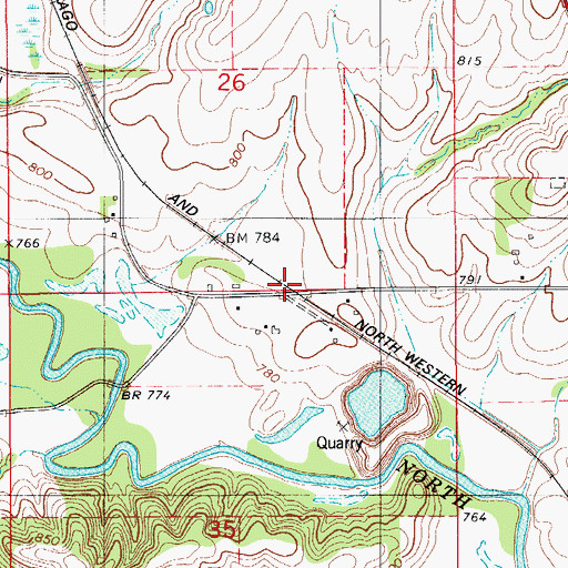 Topographic Map of Moore Siding (historical), IA