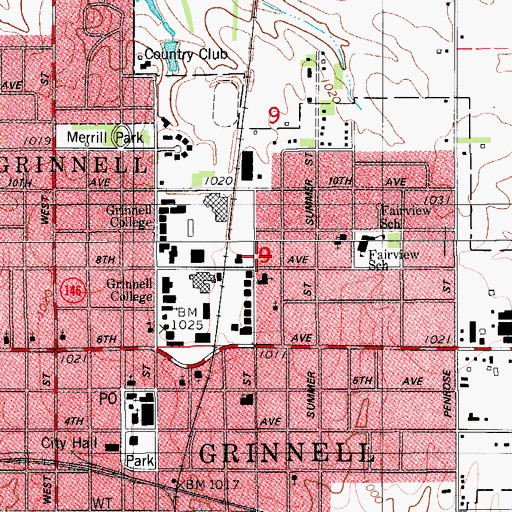 Topographic Map of Younker Memorial Resource Center, IA