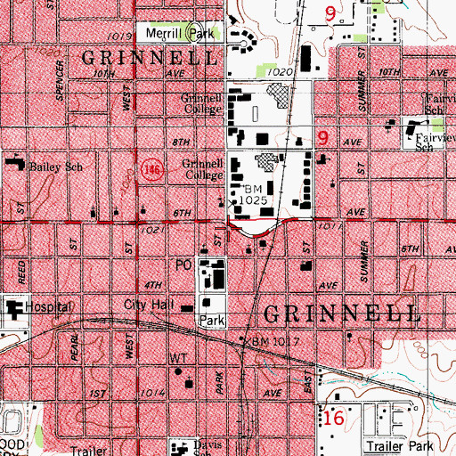 Topographic Map of Windsor Hall, IA