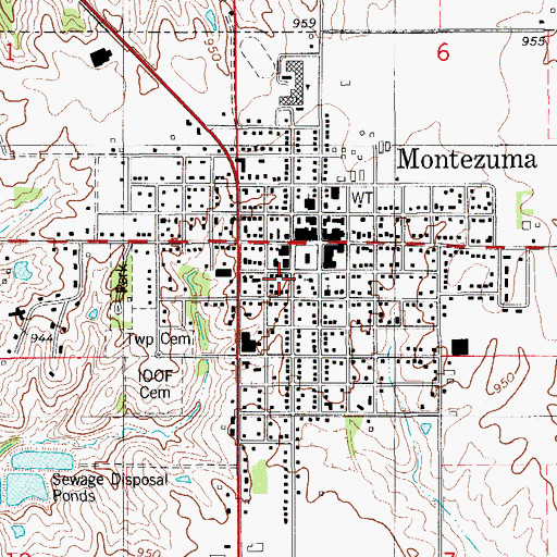 Topographic Map of Montezuma City Police Department, IA