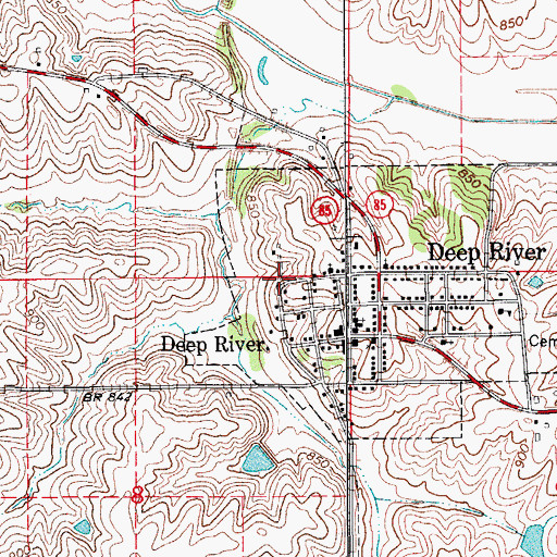 Topographic Map of Deep River (historical), IA