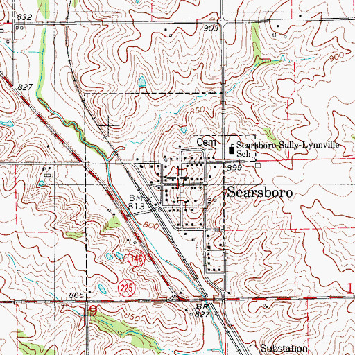 Topographic Map of Searsboro Post Office, IA