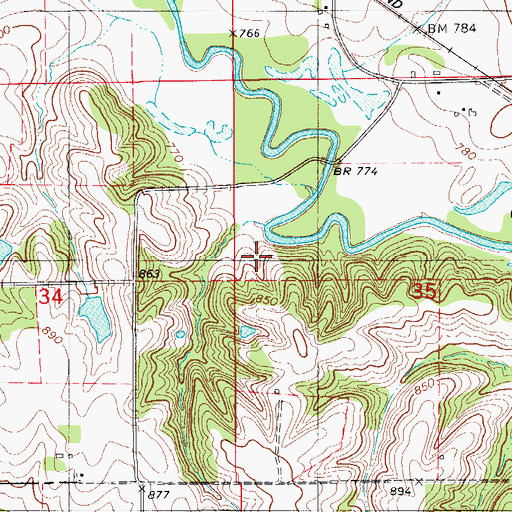 Topographic Map of Millgrove Access, IA