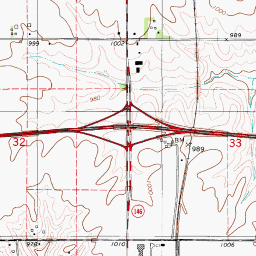 Topographic Map of Interstate 182, IA