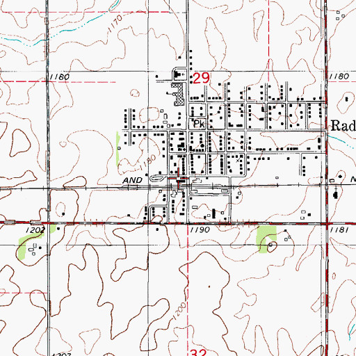 Topographic Map of Farmers Co-op Elevator, IA