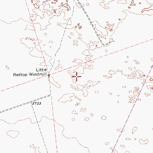 Topographic Map of Willow Springs (historical), TX
