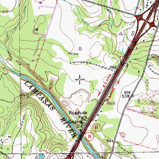 Topographic Map of Childers Springs, TX
