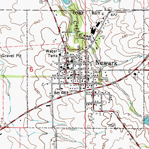 Topographic Map of Newark Lutheran Church, IL