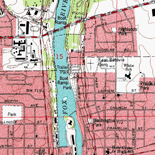 Topographic Map of Logan Street Missionary Baptist Church, IL