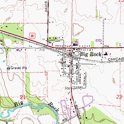 Topographic Map of First Baptist Church, IL