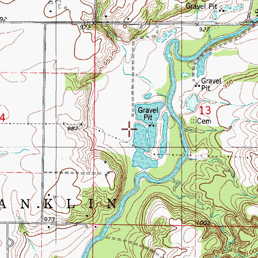 Topographic Map of Peterson Pits Recreation Area, IA