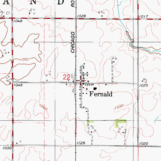 Topographic Map of Fernald Post Office (historical), IA