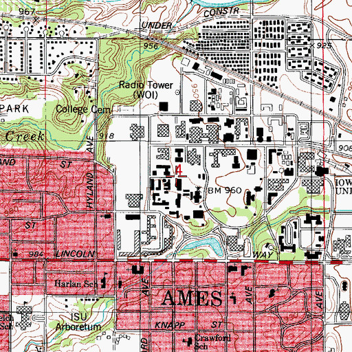 Topographic Map of Durham Center, IA