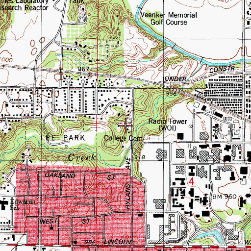 Topographic Map of Unitarian Fellowship of Ames, IA