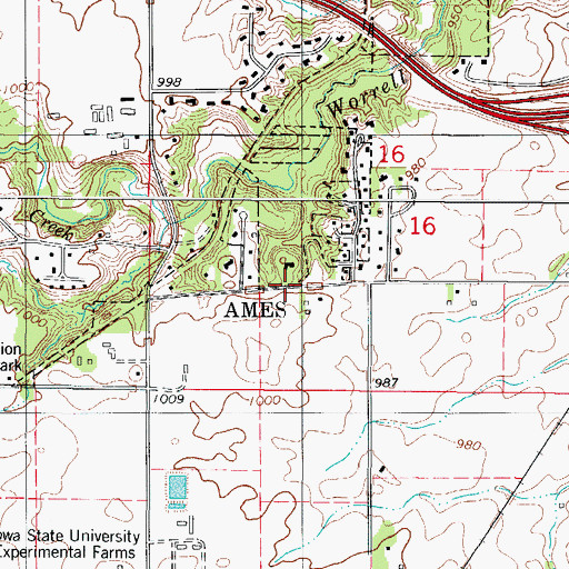 Topographic Map of Oakwood Road Church, IA