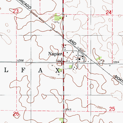 Topographic Map of Napier Community Church, IA