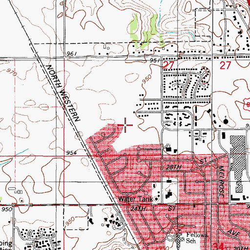 Topographic Map of Parkview Park, IA