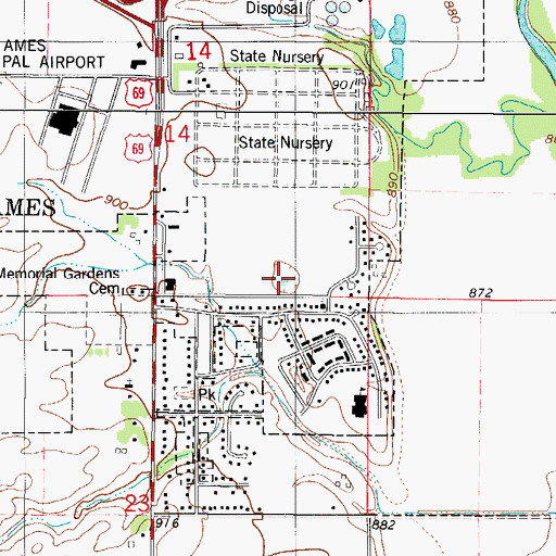 Topographic Map of Country Gables Park, IA