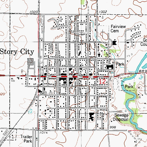 Topographic Map of Story City Post Office, IA