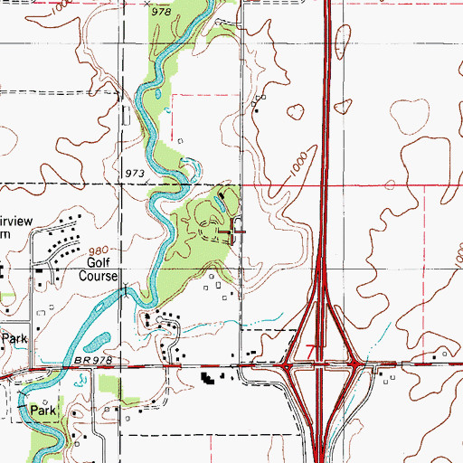 Topographic Map of Whispering Oaks Campground, IA