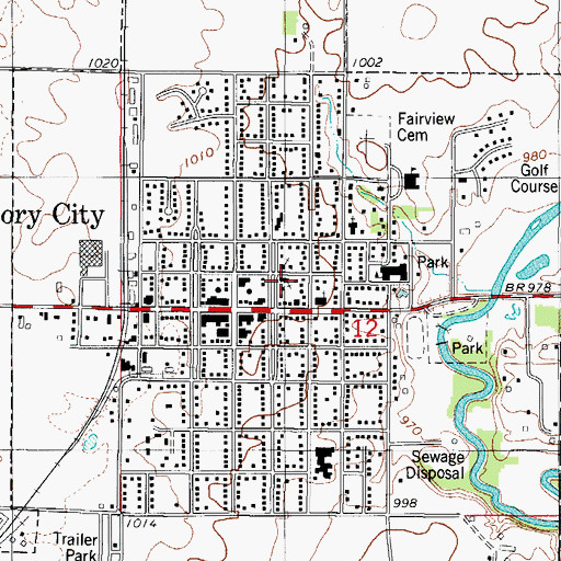 Topographic Map of Grace United Methodist Church, IA