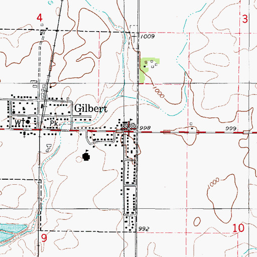 Topographic Map of Gilbert Lutheran Church, IA