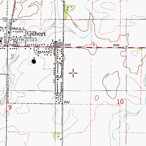 Topographic Map of Gilbert High School, IA