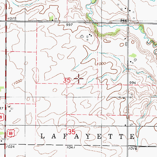 Topographic Map of Baldus Cemetery, IA