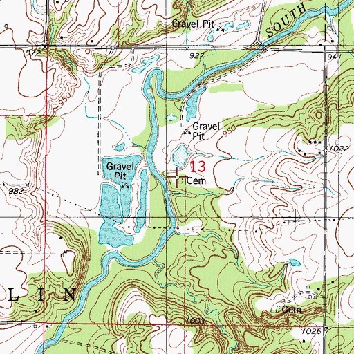 Topographic Map of McMichael Cemetery, IA
