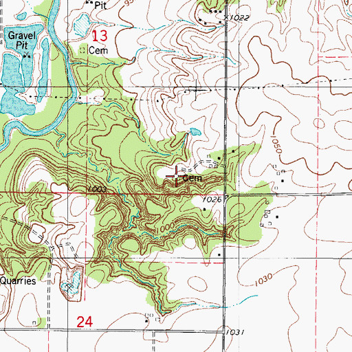 Topographic Map of Arrasmith Cemetery, IA