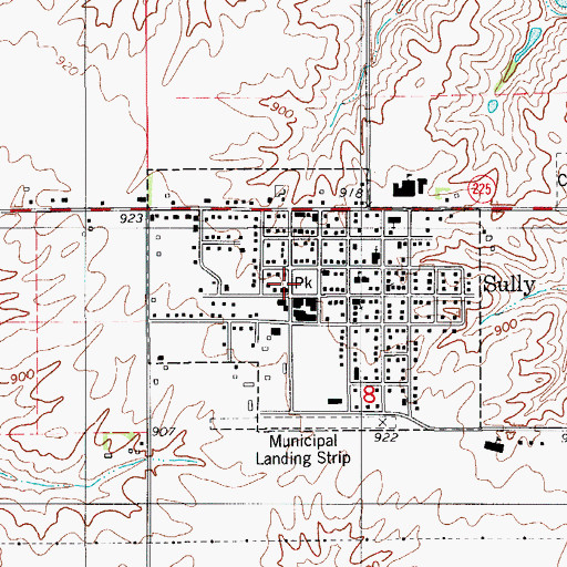 Topographic Map of Sully Library, IA