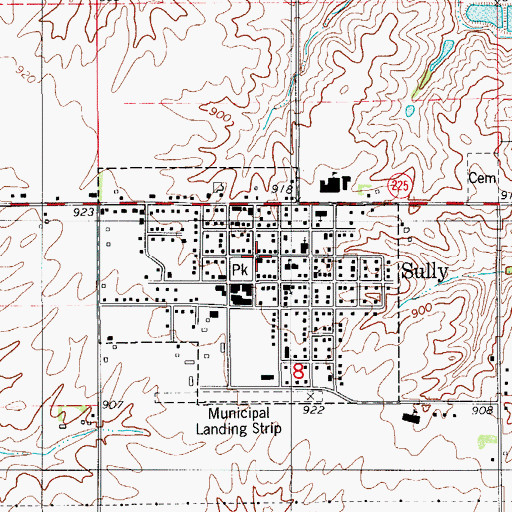 Topographic Map of Sully Family Health Center, IA