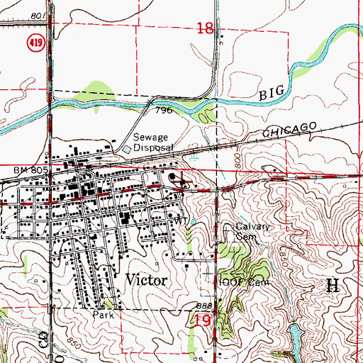 Topographic Map of Saint Bridgets Church, IA