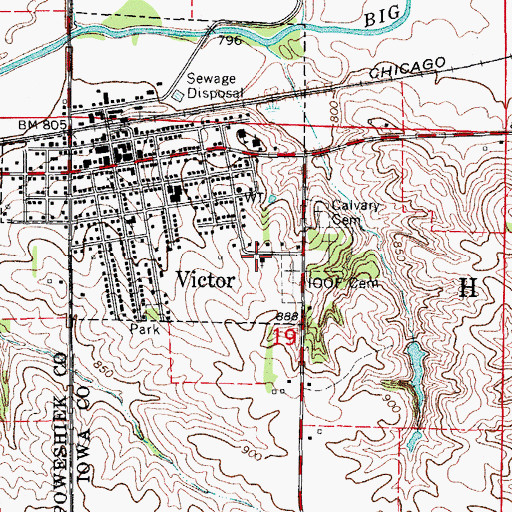 Topographic Map of Baptist Church, IA