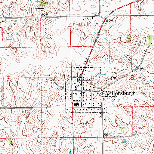 Topographic Map of Methodist Church, IA
