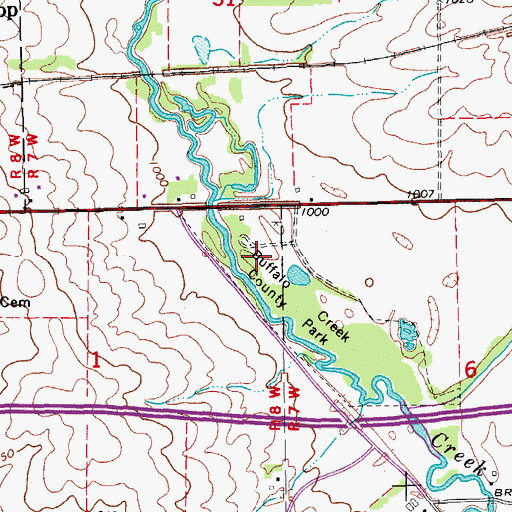 Topographic Map of Buffalo Creek Country Club, IA