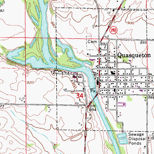 Topographic Map of Veterans Memorial Park, IA