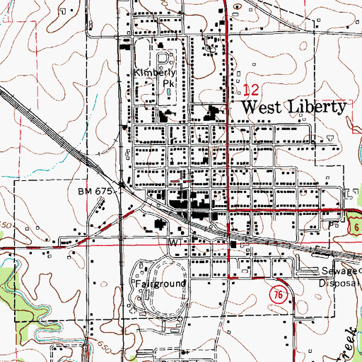 Topographic Map of West Liberty Police Department, IA