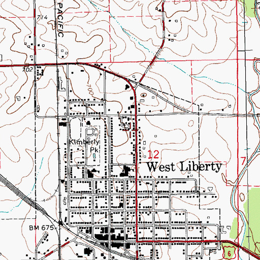 Topographic Map of West Liberty Christian Church, IA