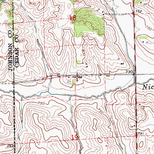 Topographic Map of Zoar Post Office (historical), IA