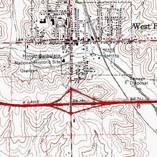 Topographic Map of Cookson Memorial Home, IA