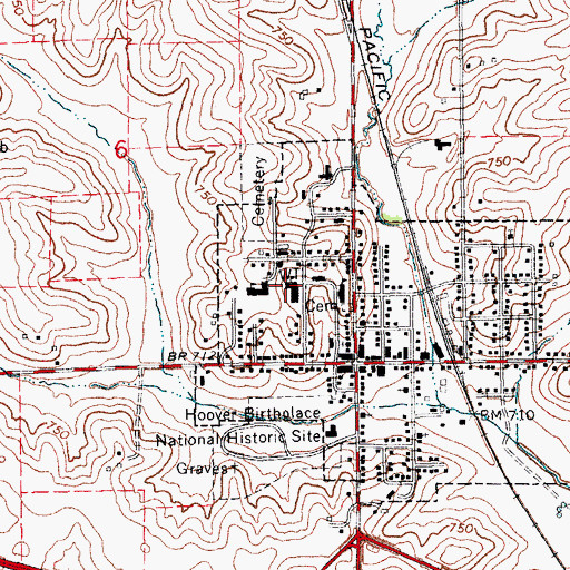 Topographic Map of Hoover Elementary School, IA